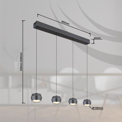 Globo - Lámpara LED colgante 4xLED/6W/230V