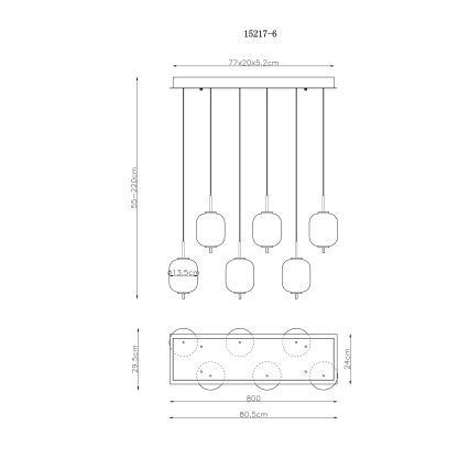Globo - Lámpara LED colgante 6xLED/6,7W/230V