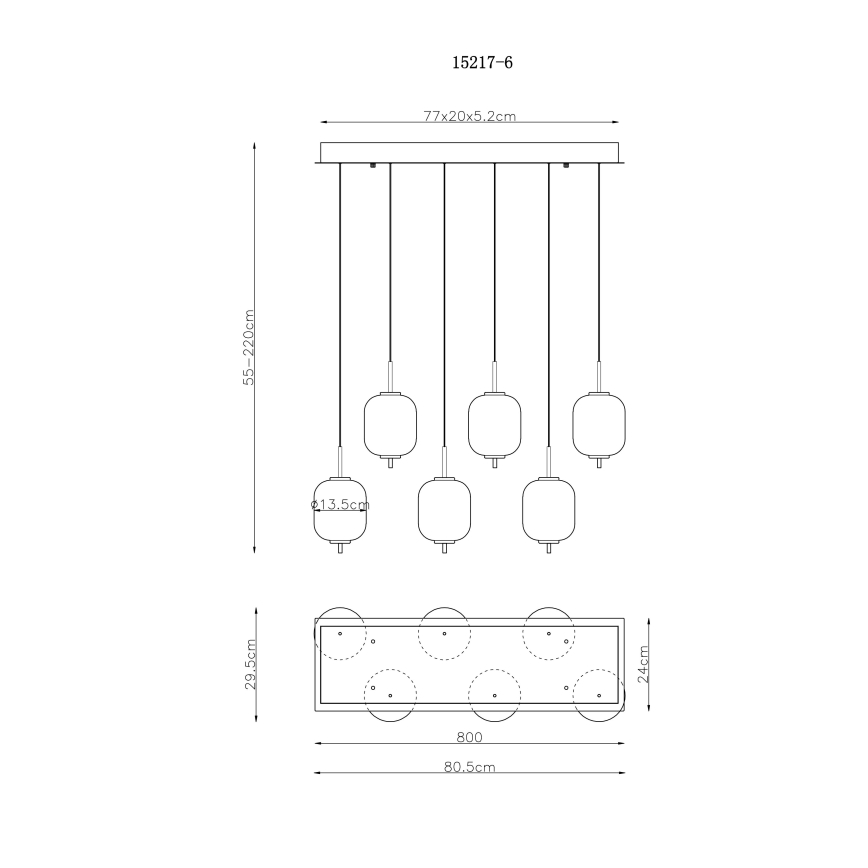 Globo - Lámpara LED colgante 6xLED/6,7W/230V