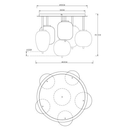 Globo - Lámpara de techo 6xE14/40W/230V latón