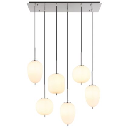 Globo - Lámpara colgante 6xE14/40W/230V cromo brillante