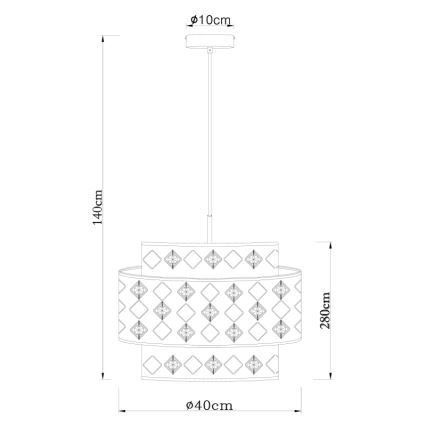 Globo 15448H1 - Lámpara colgante ABBEY 1xE27/60W/230V