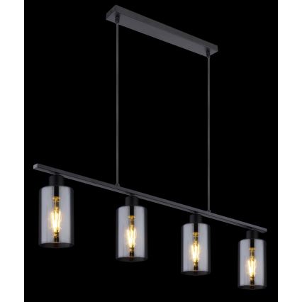 Globo - Lámpara colgante 4xE27/60W/230V negro
