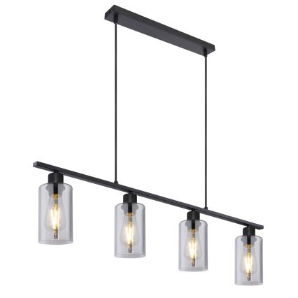 Globo - Lámpara colgante 4xE27/60W/230V negro