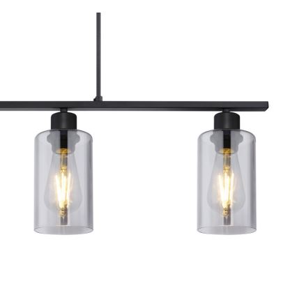 Globo - Lámpara colgante 4xE27/60W/230V negro