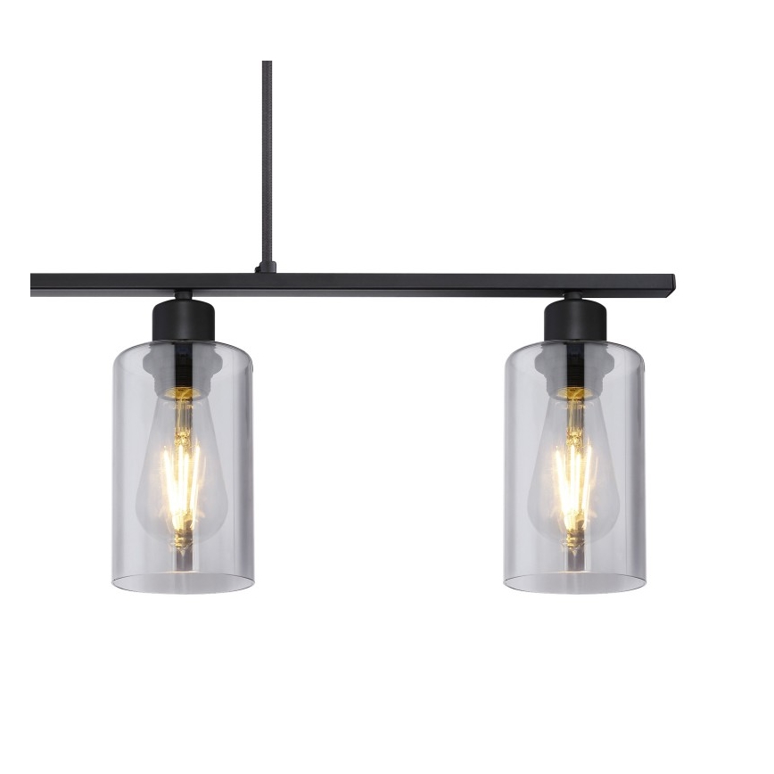 Globo - Lámpara colgante 4xE27/60W/230V negro