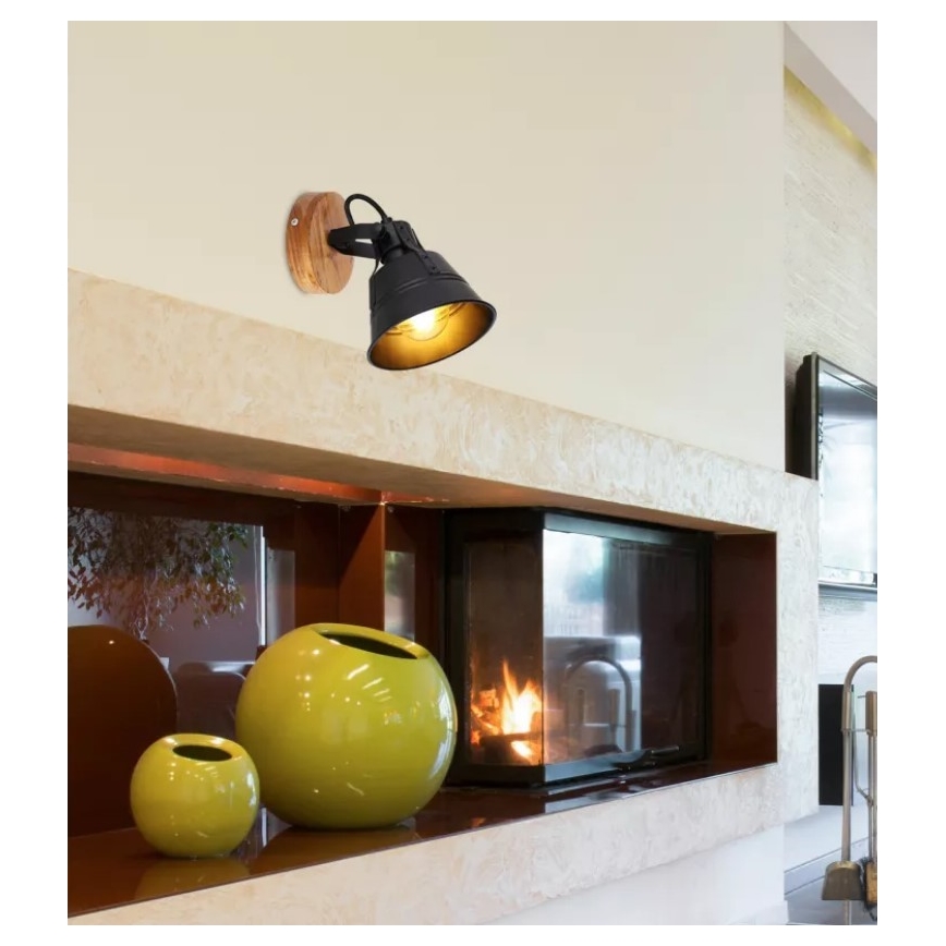 Globo - Foco de pared 1xE27/60W/230V abeto