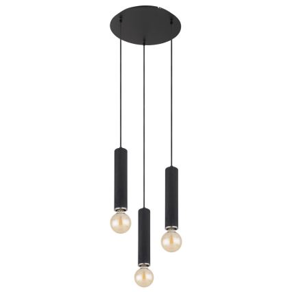 Globo - Lámpara colgante 3xE27/60W/230V madera negra