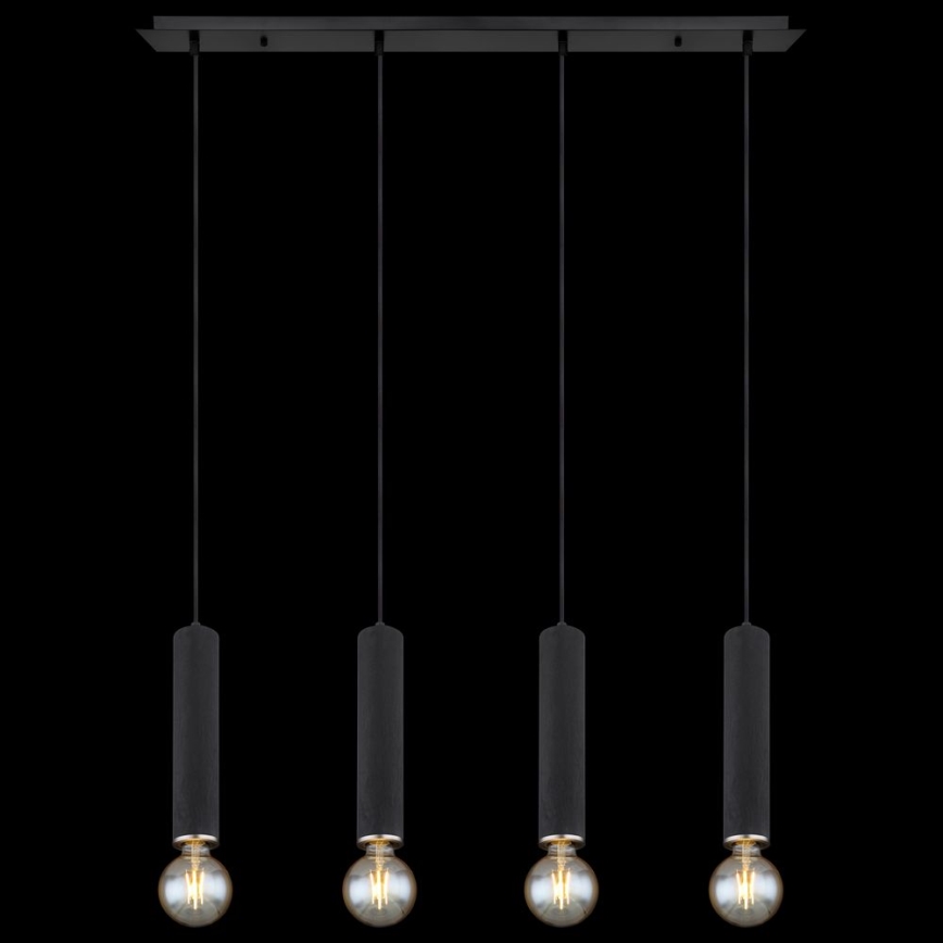 Globo - Lámpara colgante 4xE27/60W/230V madera negra