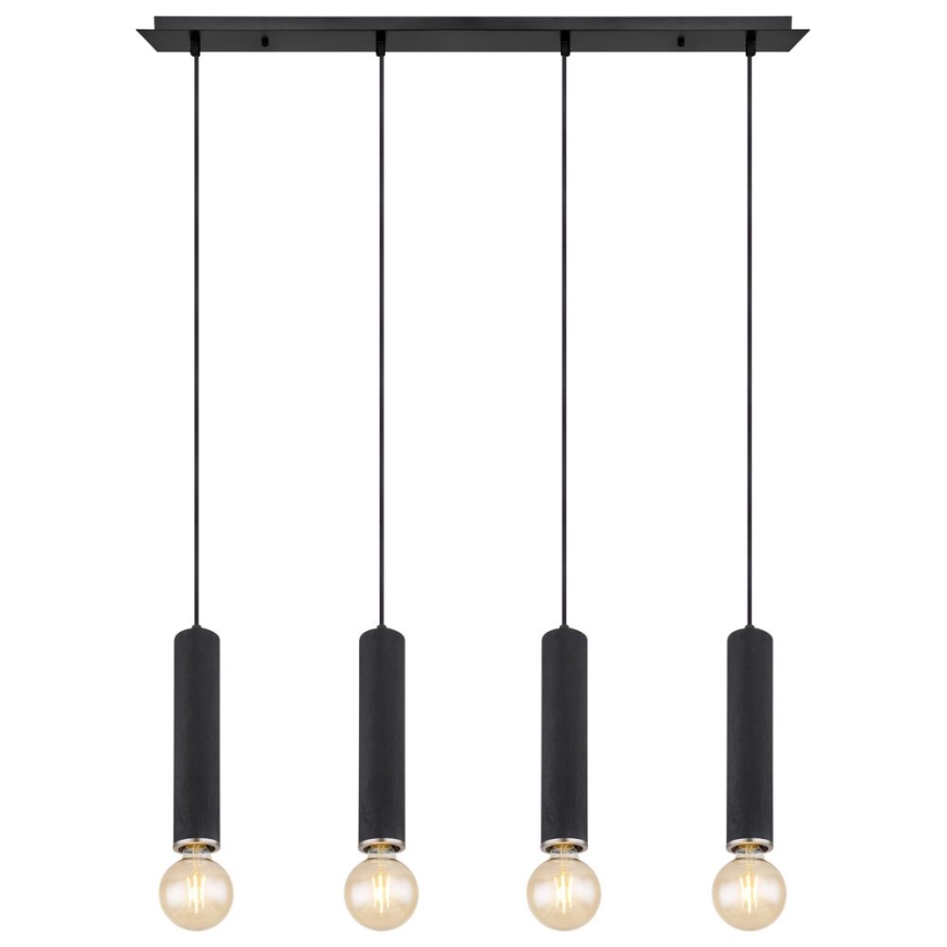 Globo - Lámpara colgante 4xE27/60W/230V madera negra