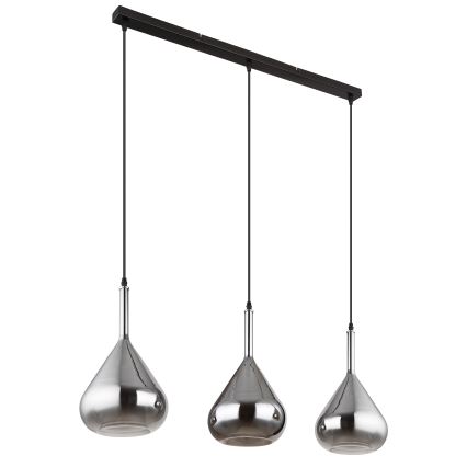 Globo - Lámpara colgante 3xE27/60W/230V negro