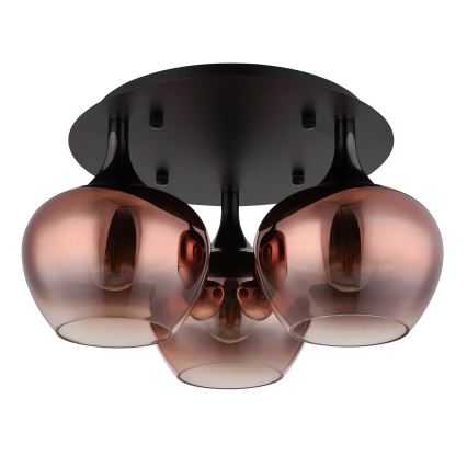 Globo - Lámpara de techo 3xE27/40W/230V diá. 45 cm cobre