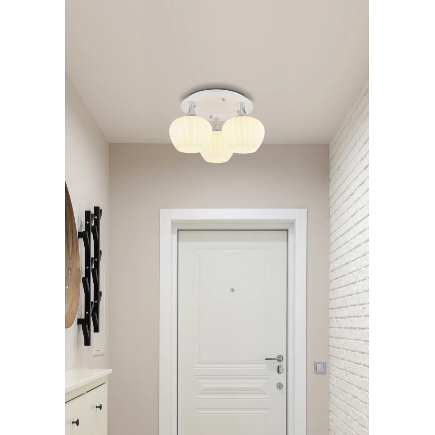 Globo - Lámpara de techo 3xE27/40W/230V blanco