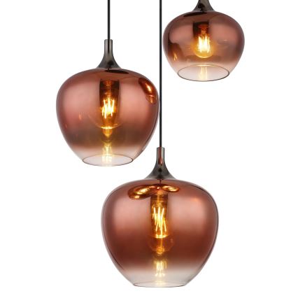 Globo - Lámpara colgante 3xE27/40W/230V cobre