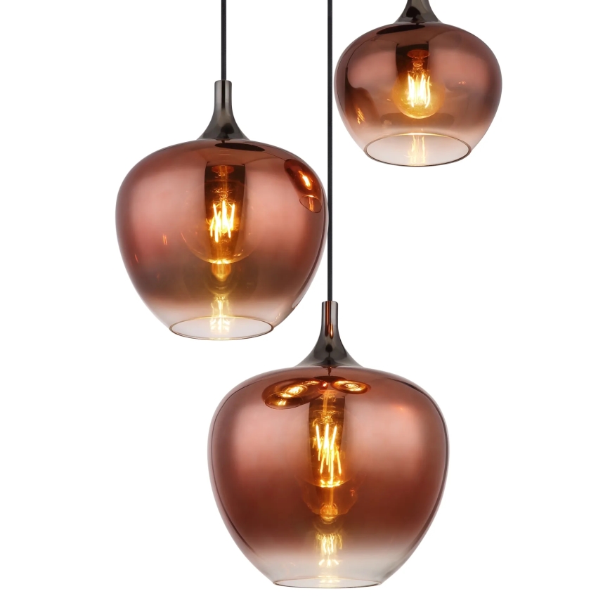 Globo - Lámpara colgante 3xE27/40W/230V cobre