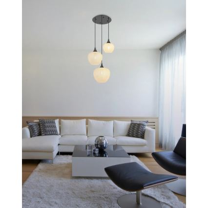 Globo - Lámpara colgante 3xE27/40W/230V blanco/antracita