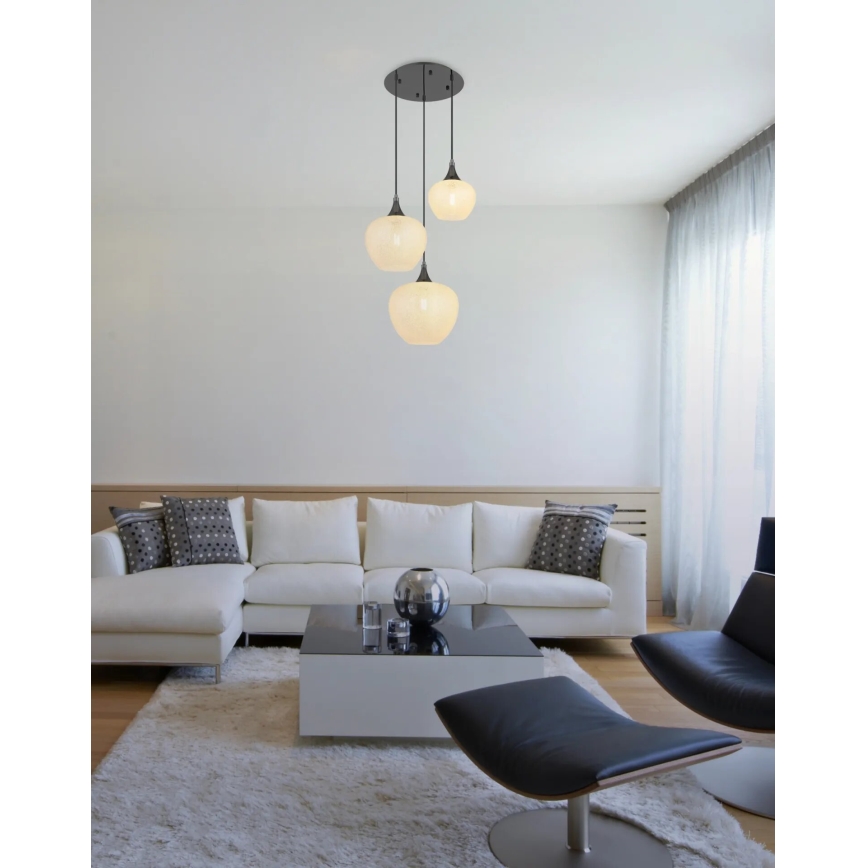Globo - Lámpara colgante 3xE27/40W/230V blanco/antracita