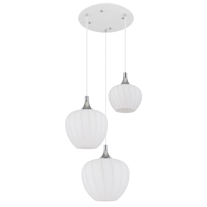 Globo - Lámpara colgante 3xE27/40W/230V blanco