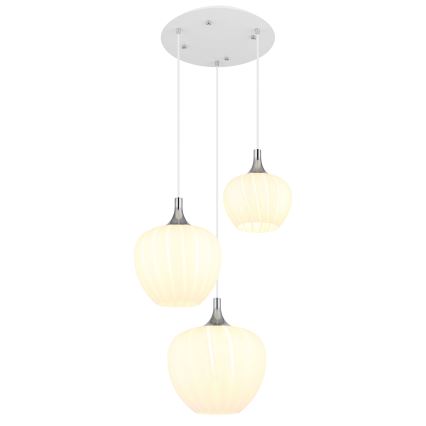 Globo - Lámpara colgante 3xE27/40W/230V blanco