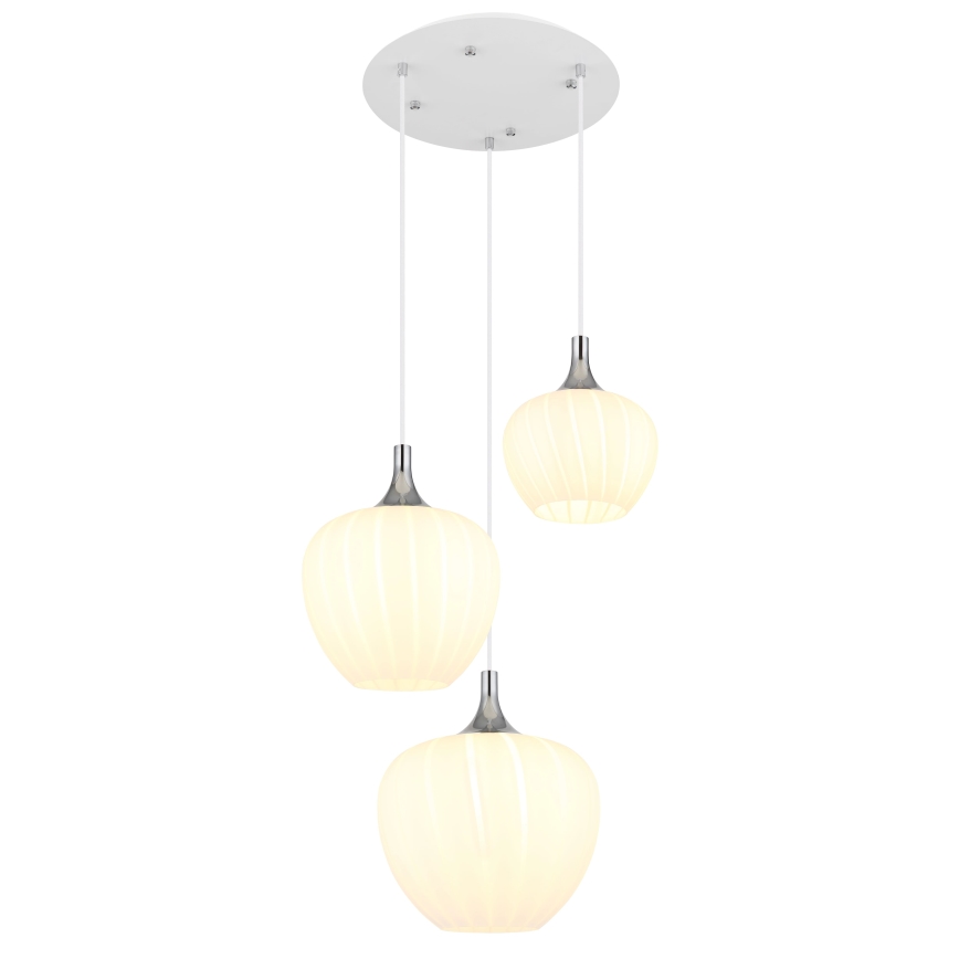 Globo - Lámpara colgante 3xE27/40W/230V blanco