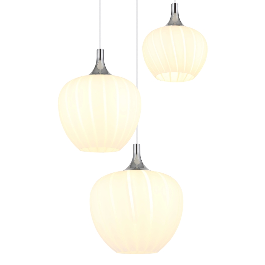 Globo - Lámpara colgante 3xE27/40W/230V blanco