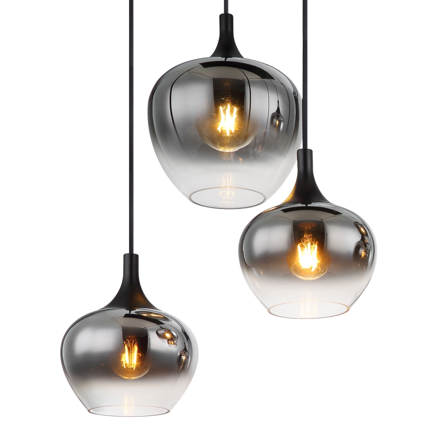 Globo - Lámpara colgante 6xE27/40W/230V negro