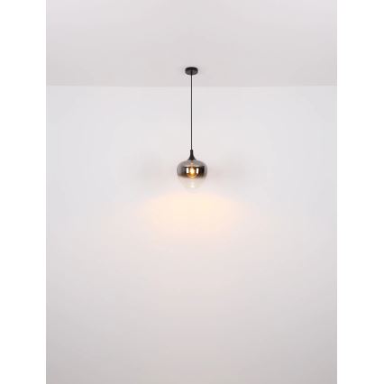 Globo - Lámpara colgante 1xE27/40W/230V diá. 24 cm negro