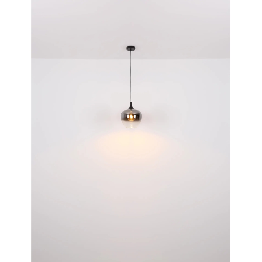 Globo - Lámpara colgante 1xE27/40W/230V diá. 24 cm negro