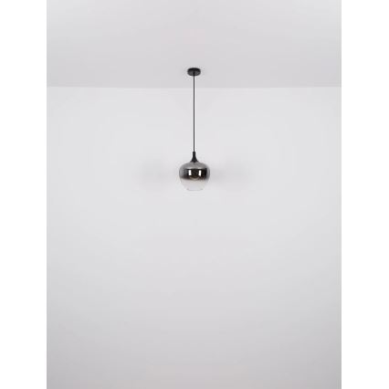 Globo - Lámpara colgante 1xE27/40W/230V diá. 24 cm negro