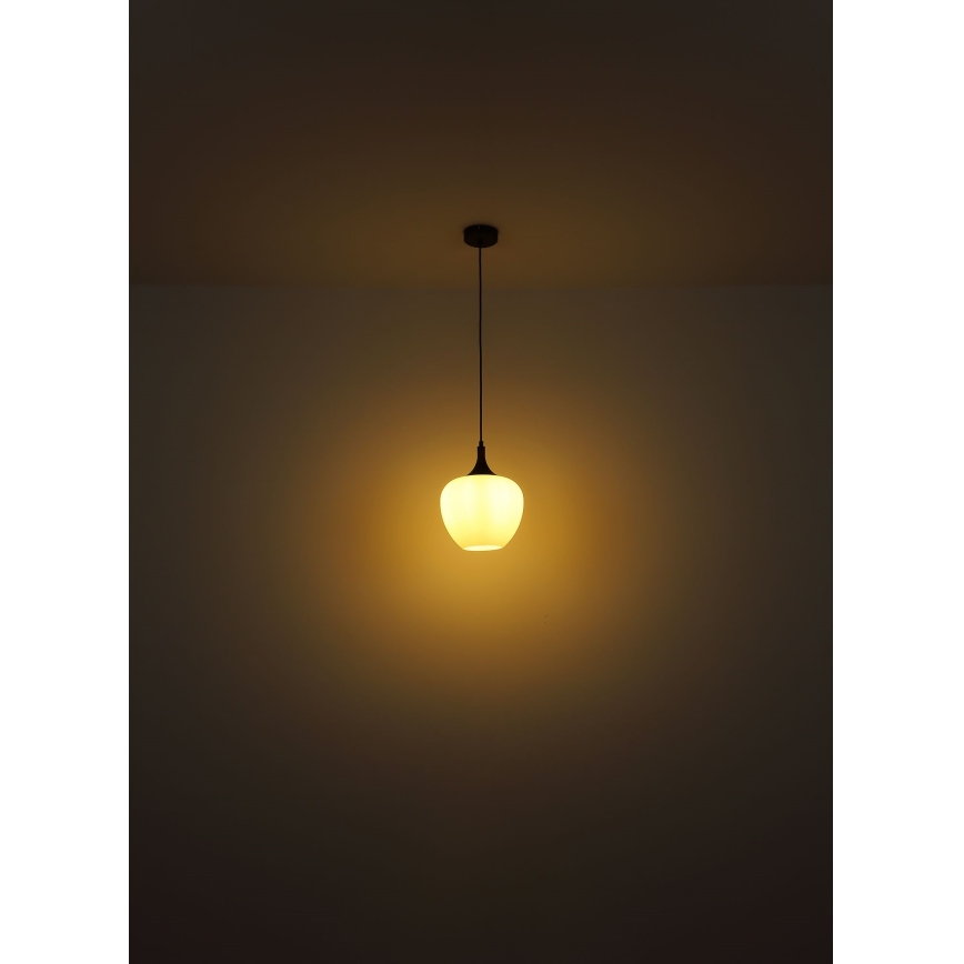 Globo - Lámpara colgante 1xE27/60W/230V diá. 29 cm blanco/marrón
