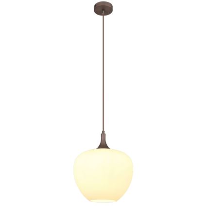 Globo - Lámpara colgante 1xE27/60W/230V diá. 29 cm blanco/marrón
