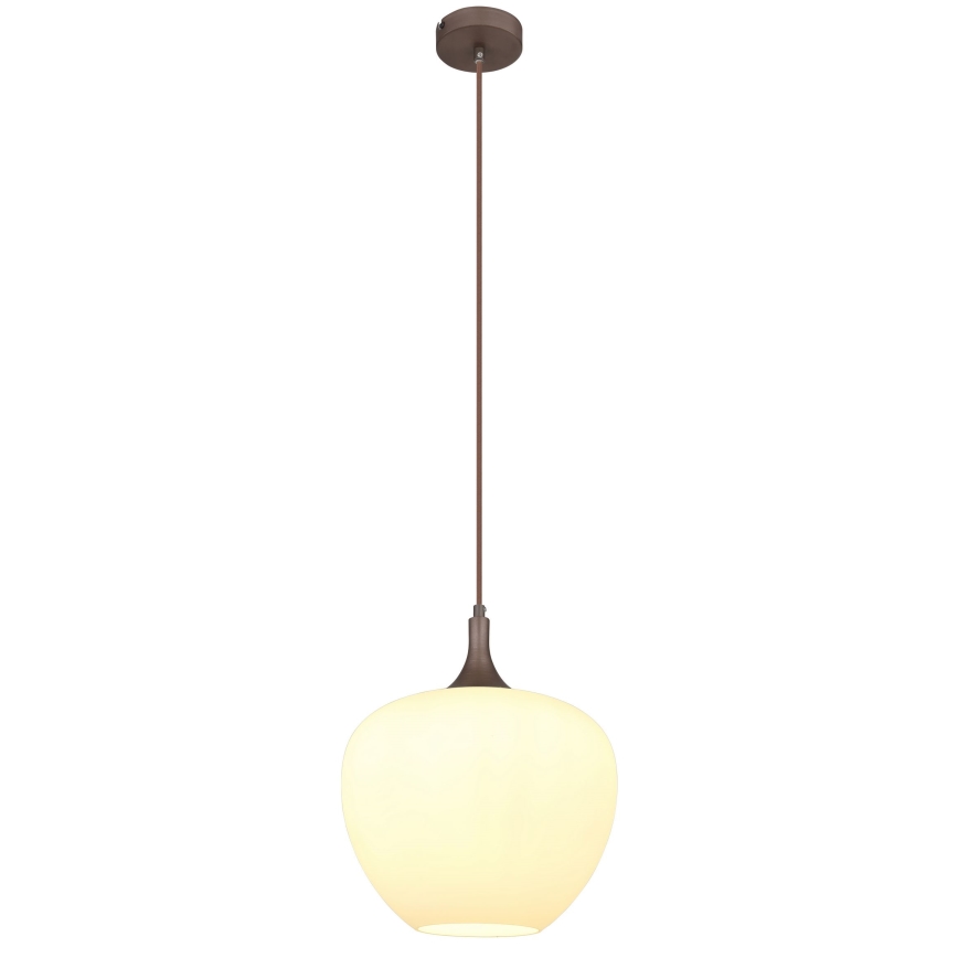 Globo - Lámpara colgante 1xE27/60W/230V diá. 29 cm blanco/marrón