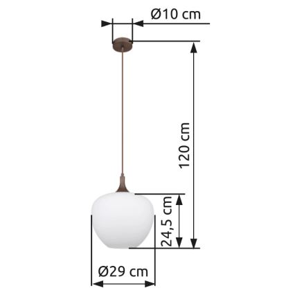 Globo - Lámpara colgante 1xE27/60W/230V diá. 29 cm blanco/marrón