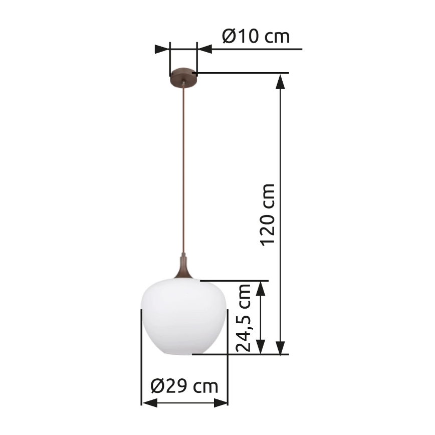 Globo - Lámpara colgante 1xE27/60W/230V diá. 29 cm blanco/marrón