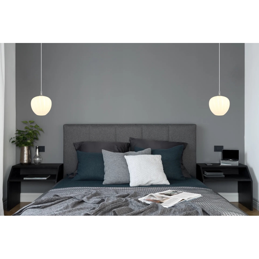Globo - Lámpara colgante 1xE27/60W/230V diá. 29 cm blanco