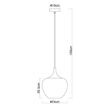 Globo - Lámpara colgante 1xE27/60W/230V diá. 24 cm cobre