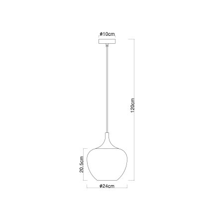 Globo - Lámpara colgante 1xE27/60W/230V diá. 24 cm blanco