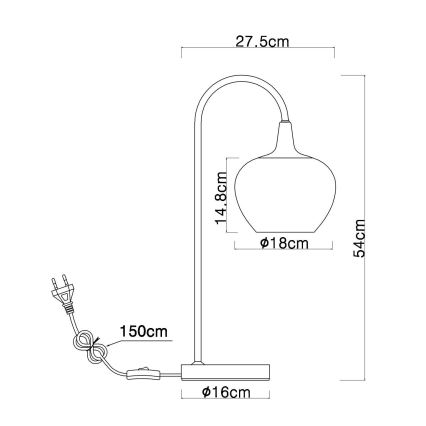 Globo - Lámpara de mesa 1xE27/40W/230V cobre