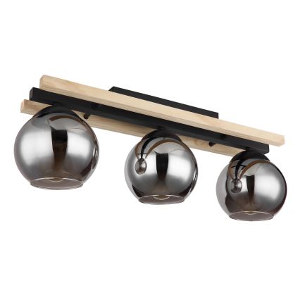 Globo - Lámpara de techo 3xE27/25W/230V pino