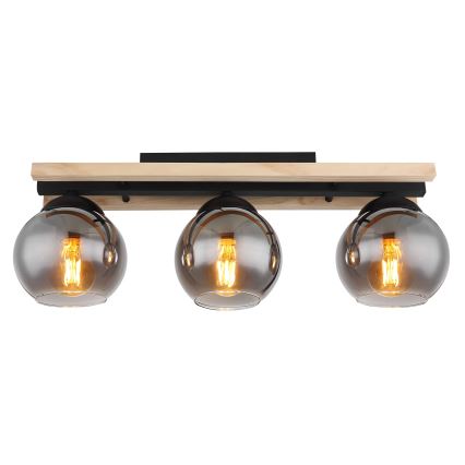 Globo - Lámpara de techo 3xE27/25W/230V pino