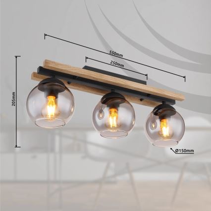 Globo - Lámpara de techo 3xE27/25W/230V