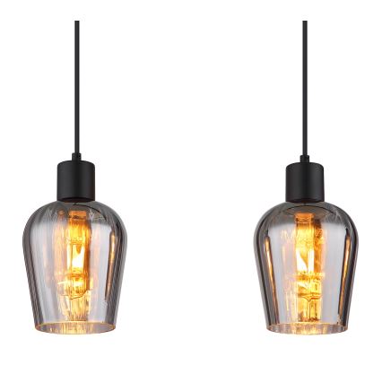 Globo - Lámpara colgante 4xE27/40W/230V negro
