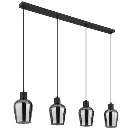 Globo - Lámpara colgante 4xE27/40W/230V negro