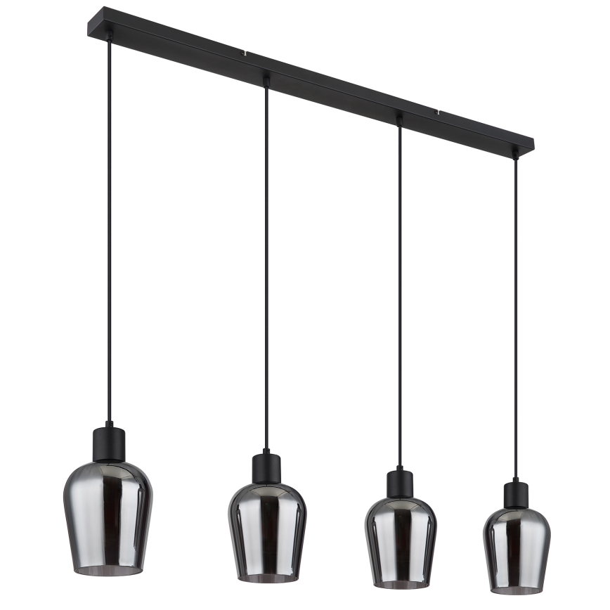 Globo - Lámpara colgante 4xE27/40W/230V negro