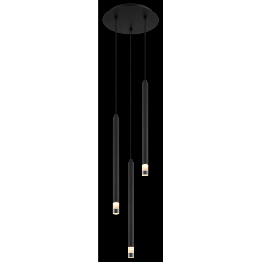 Globo - Lámpara colgante 3xG9/4W/230V diá. 24 cm negro