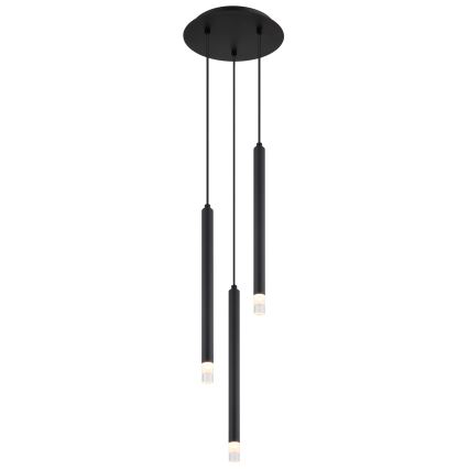 Globo - Lámpara colgante 3xG9/4W/230V diá. 24 cm negro