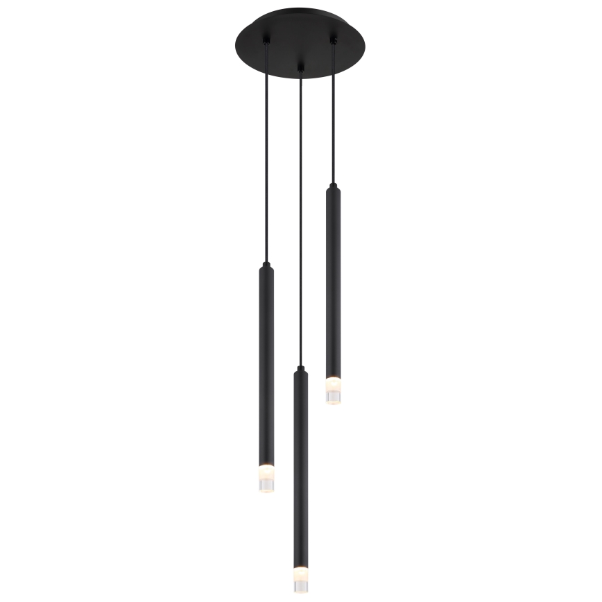 Globo - Lámpara colgante 3xG9/4W/230V diá. 24 cm negro