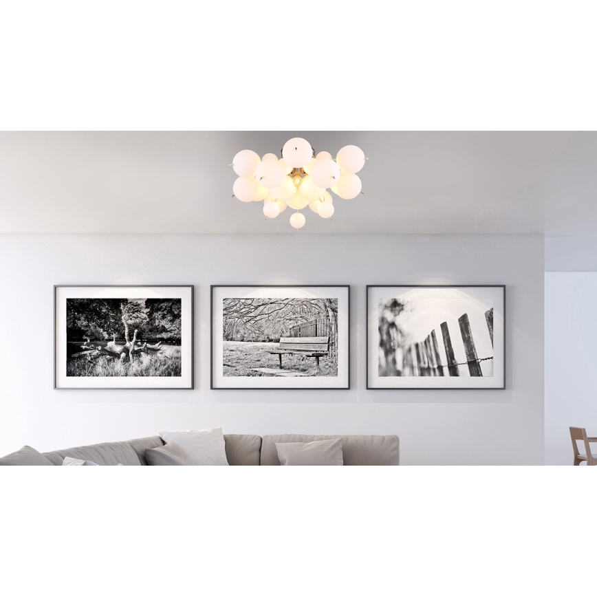 Globo - Lámpara de techo 3xE14/25W/230V diá. 55 cm blanco