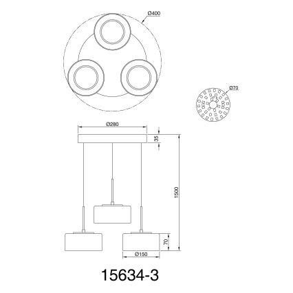 Globo - Lámpara LED colgante 3xLED/8W/230V