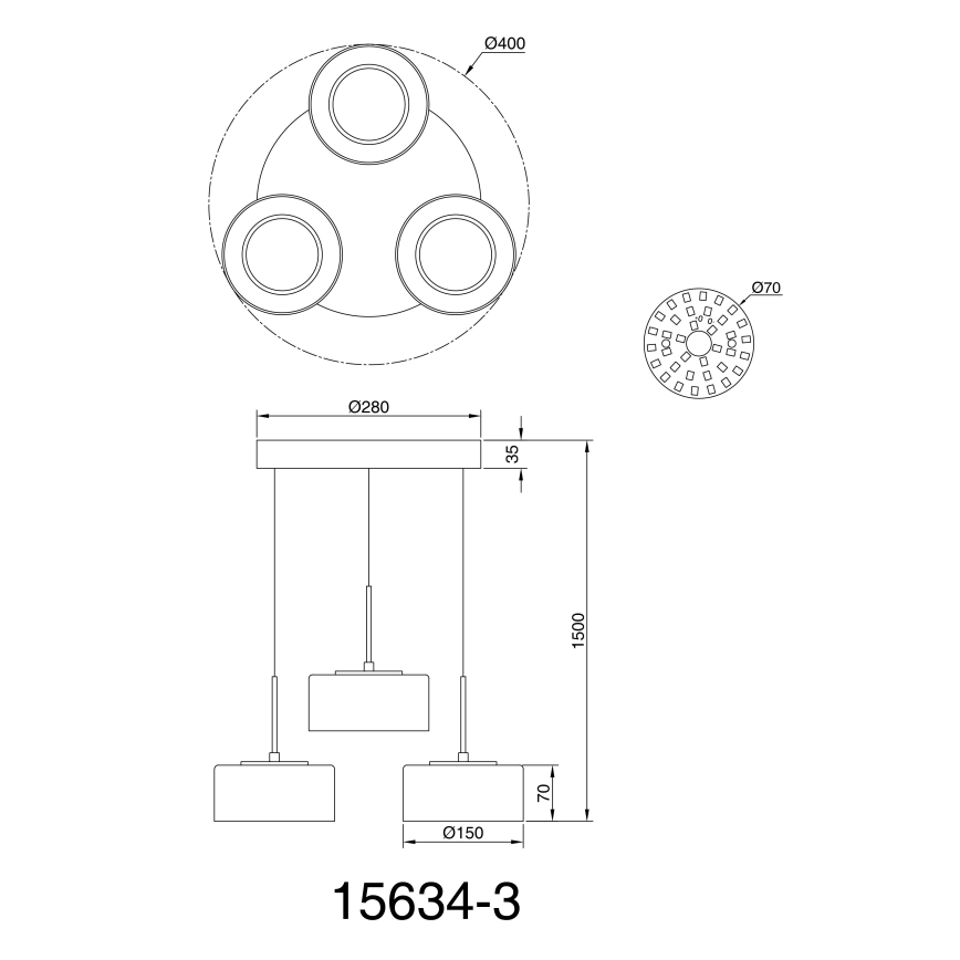 Globo - Lámpara LED colgante 3xLED/8W/230V
